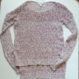 Sun & Shadow Marled Knit Sweater in Pink and White